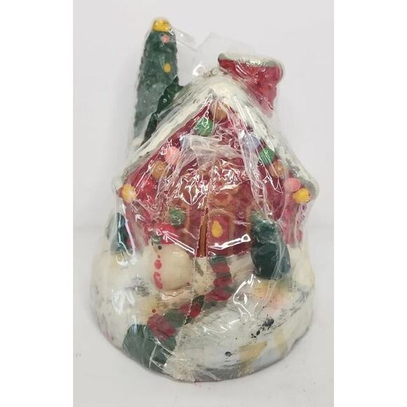 Vintage Wal-Mart Christmas House Candle New in Packaging 4" SKU H163 - Picture 1 of 7